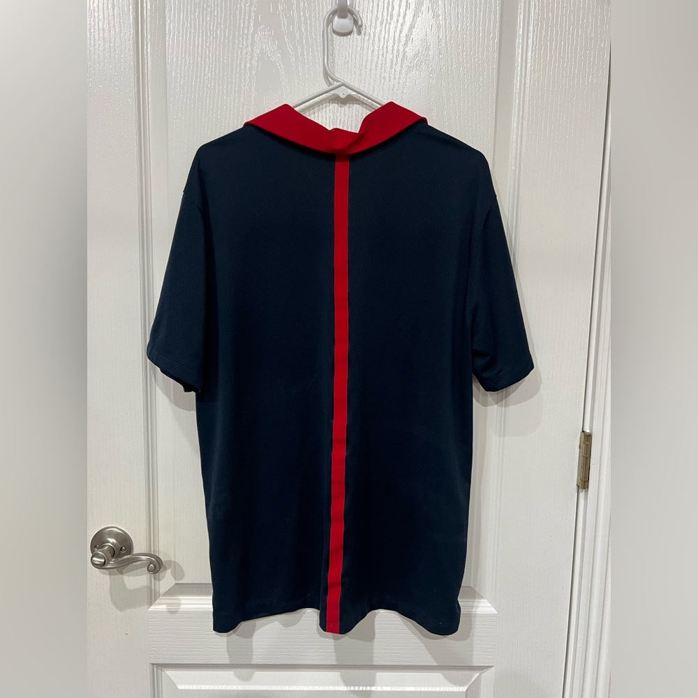 Nike Men's Texans Navy Blue and Red Polo Shirt - *Houston Texans *   Size: Large - Picture 2 of 9